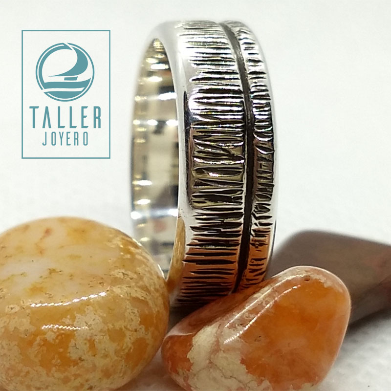 Anillo Hombre Rayado 04 -001 tallerjoyero.cl