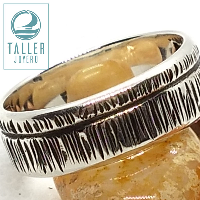 Anillo Hombre Rayado 04 -005 tallerjoyero.cl