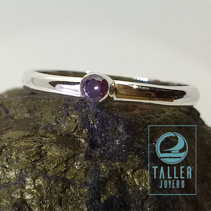 Anillo Plata Engaste 03 -004 tallerjoyero.cl