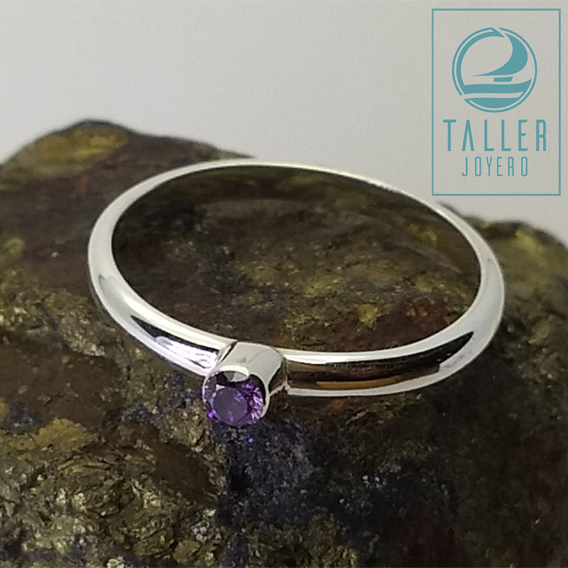Anillo Plata Engaste 03 -005 tallerjoyero.cl