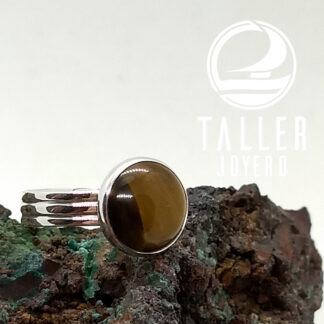 Anillo Plata Cabujon 01 -004 tallerjoyero.cl