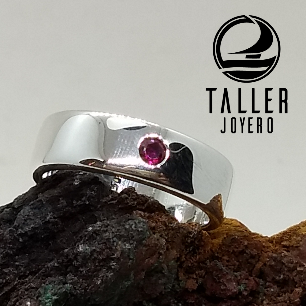 Anillo Plata Engaste 02 -001 tallerjoyero.cl