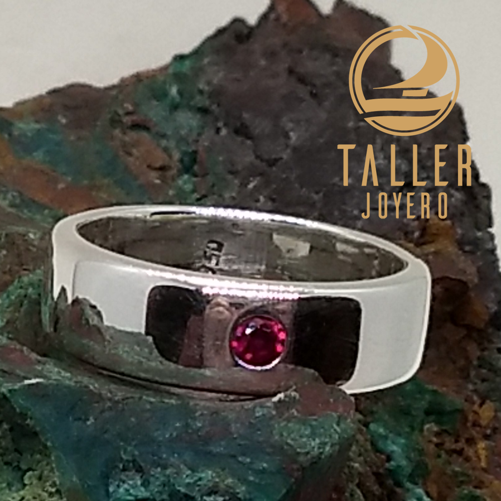 Anillo Plata Engaste 02 -003 tallerjoyero.cl
