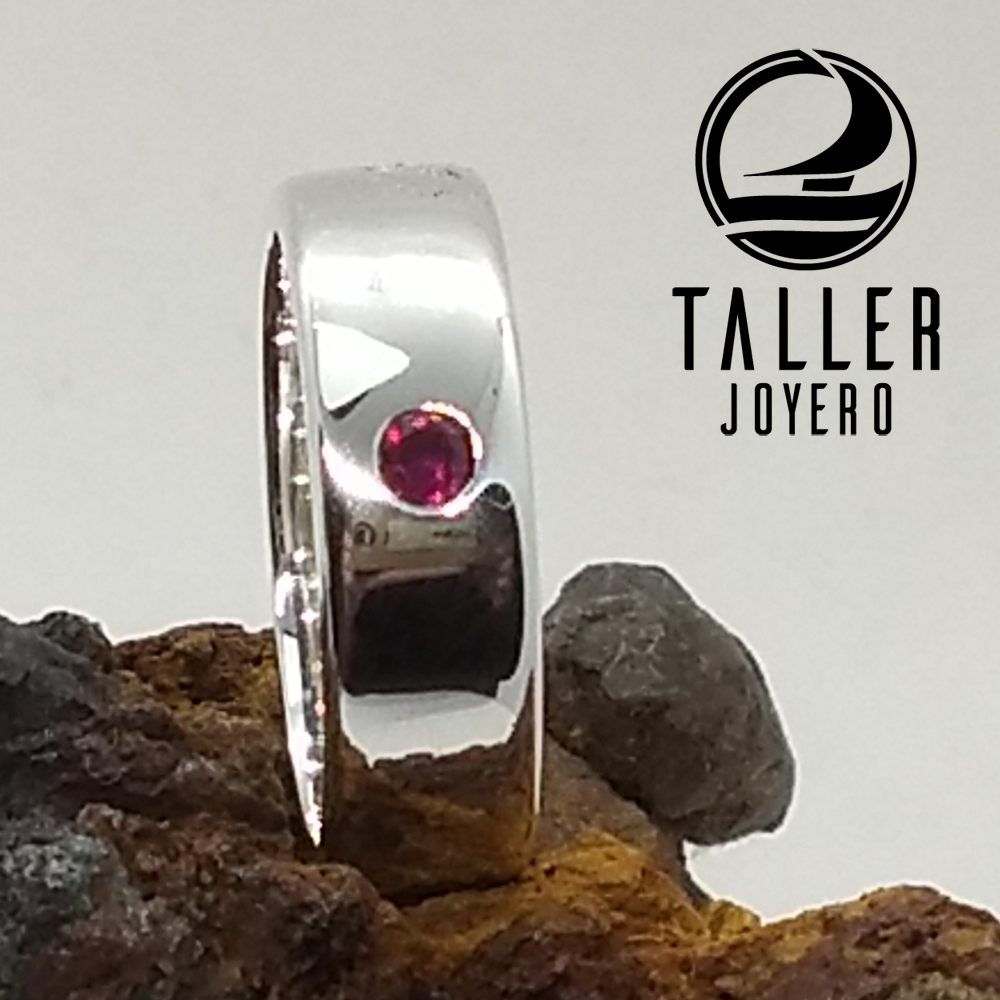 Anillo Plata Engaste 02 -005 tallerjoyero.cl