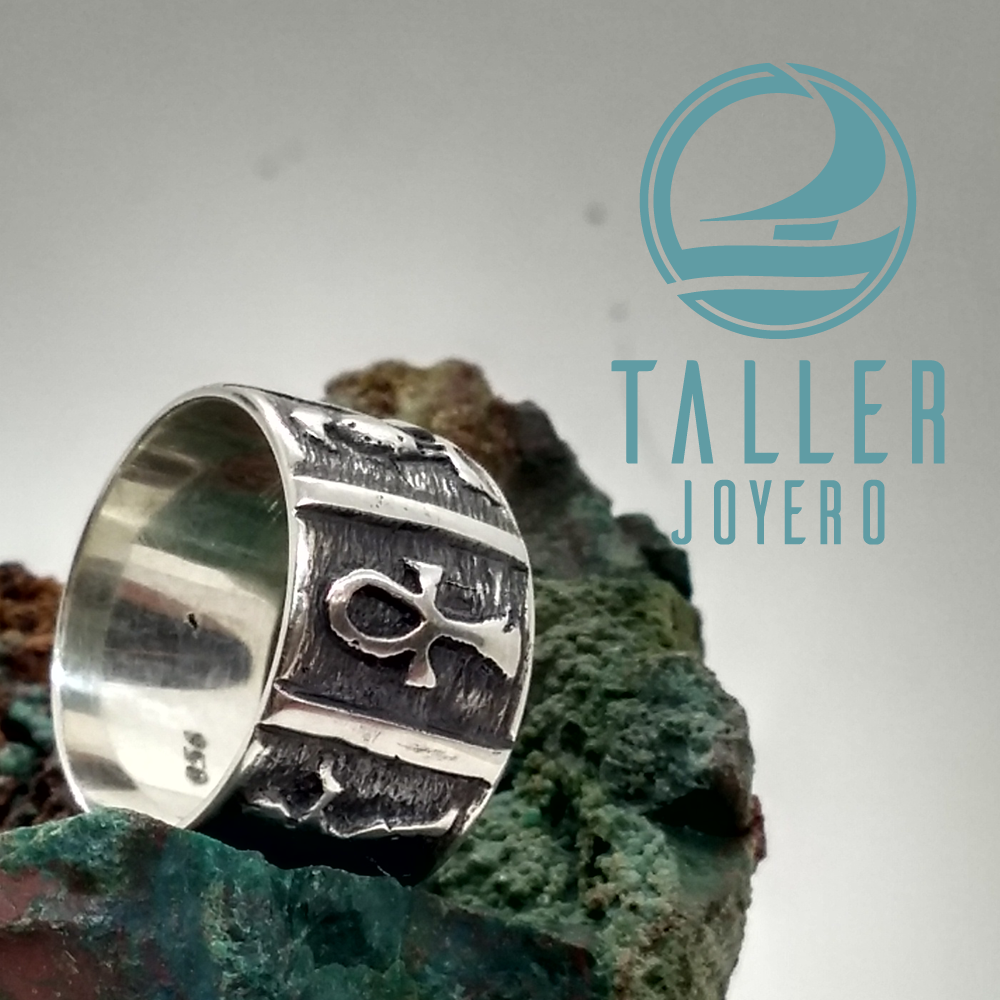 Anillo Diseño Egipcio 01 -001 tallerjoyero.cl