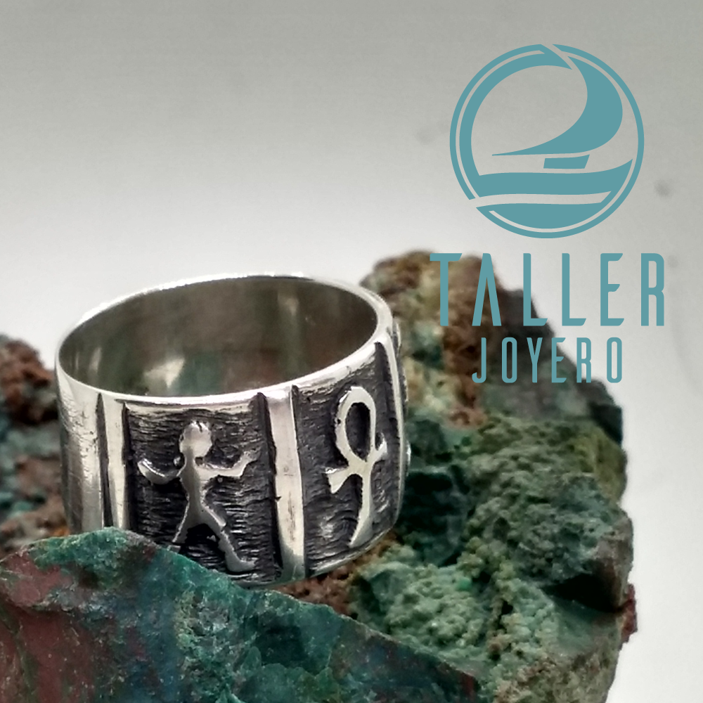 Anillo Diseño Egipcio 01 -004 tallerjoyero.cl