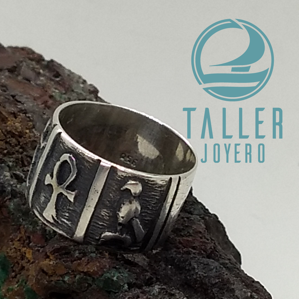 Anillo Diseño Egipcio 01 -005 tallerjoyero.cl