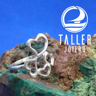 Anillo Plata Corazones 01 -005 tallerjoyero.cl