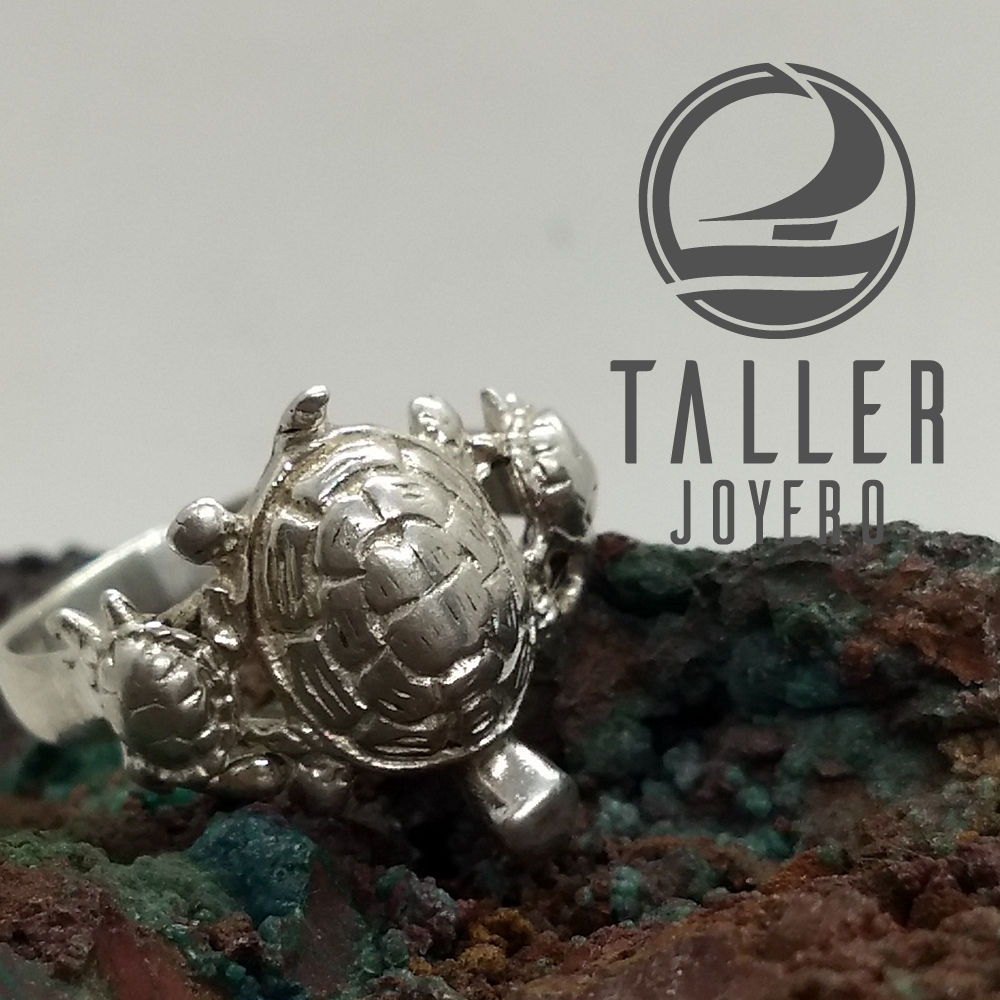 Anillo Plata Tortuga 01 -002 tallerjoyero.cl