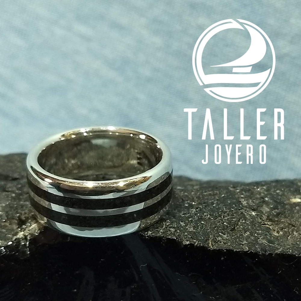 Anillo Redondeado Onix 01-001 tallerjoyero.cl