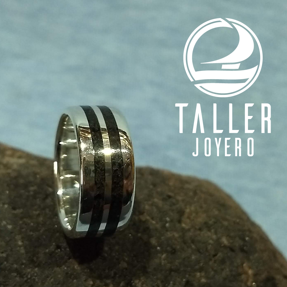 Anillo Redondeado Onix 01-002 tallerjoyero.cl