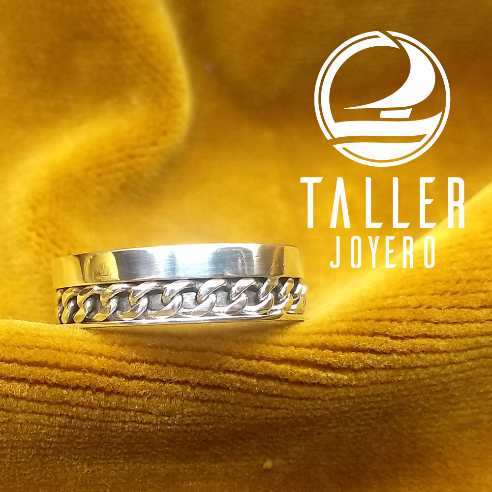 Anillo Diseño Cadena 01 -001 tallerjoyero.cl