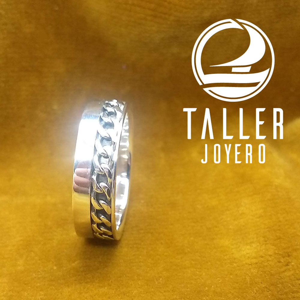 Anillo Diseño Cadena 01 -003 tallerjoyero.cl