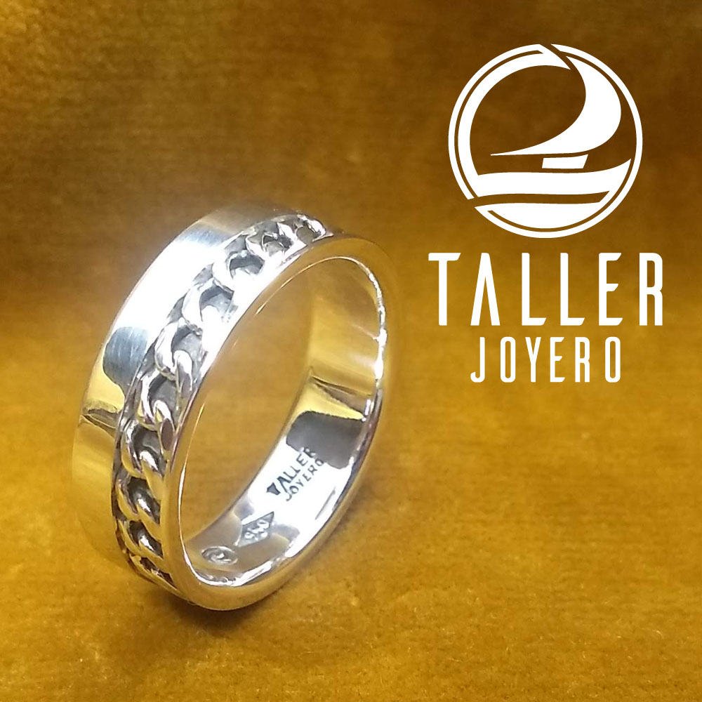 Anillo Diseño Cadena 01 -005 tallerjoyero.cl