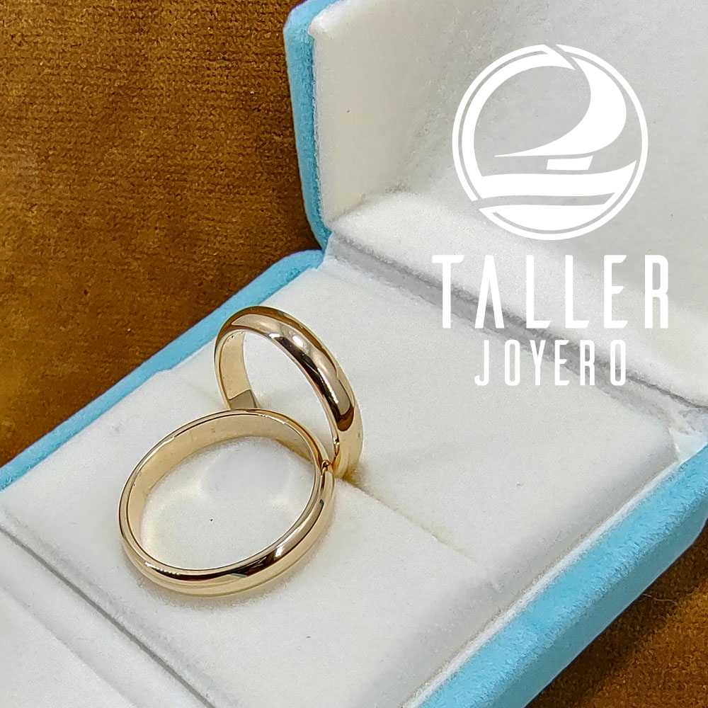 Argollas Oro Corte Ingles 4mm 02 -004 tallerjoyero.cl