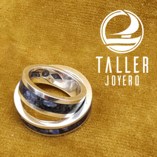 Argollas Lapislazuli-Onix 01 -005 tallerjoyero.cl