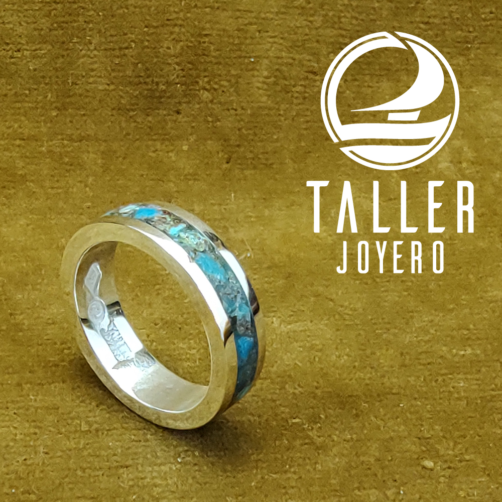 Anillo Piedra Crisocola 01 -001 tallerjoyero.cl
