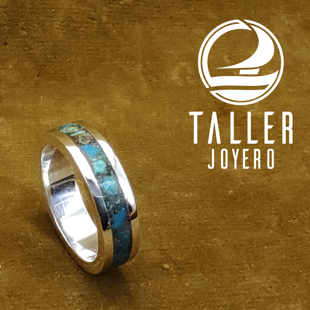 Anillo Piedra Crisocola 01 -005 tallerjoyero.cl