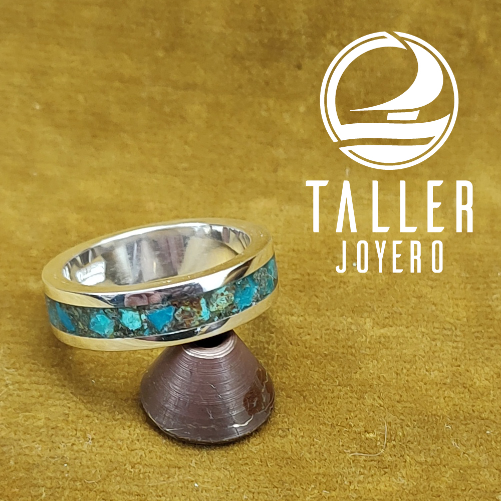 Anillo Piedra Crisocola 01 -002 tallerjoyero.cl