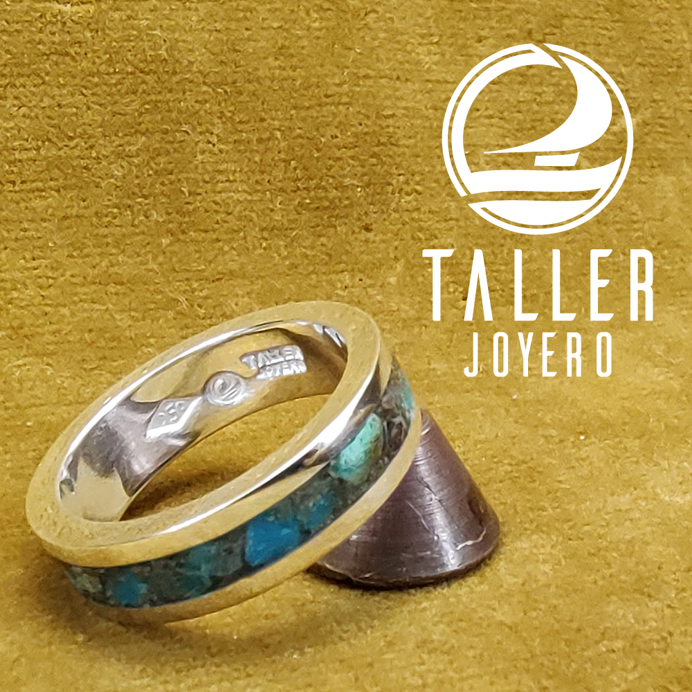 Anillo Piedra Crisocola 01 -003 tallerjoyero.cl