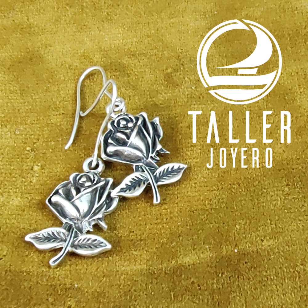 Aros Plata Flor 02 -002 tallerjoyero.cl