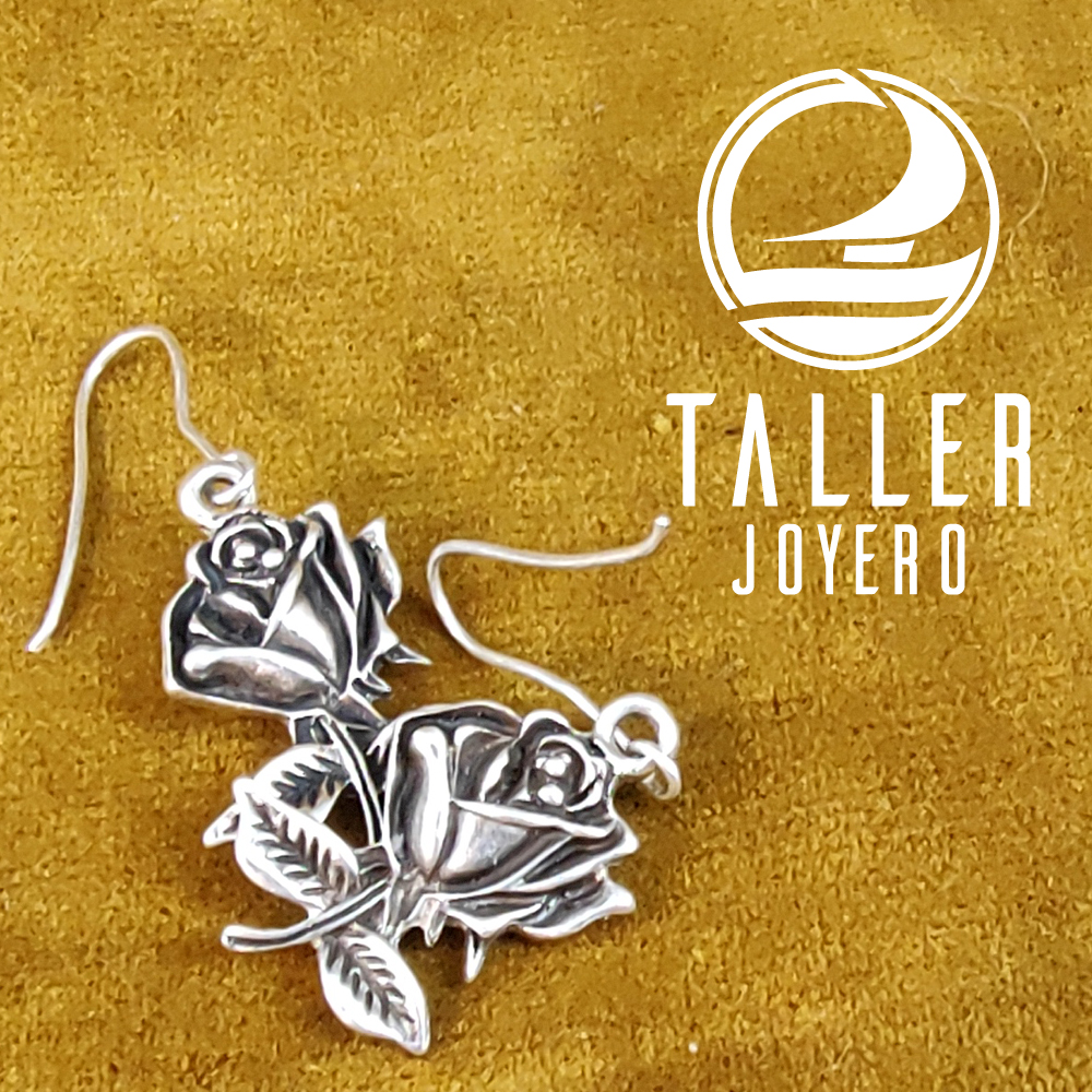Aros Plata Flor 02 -003 tallerjoyero.cl