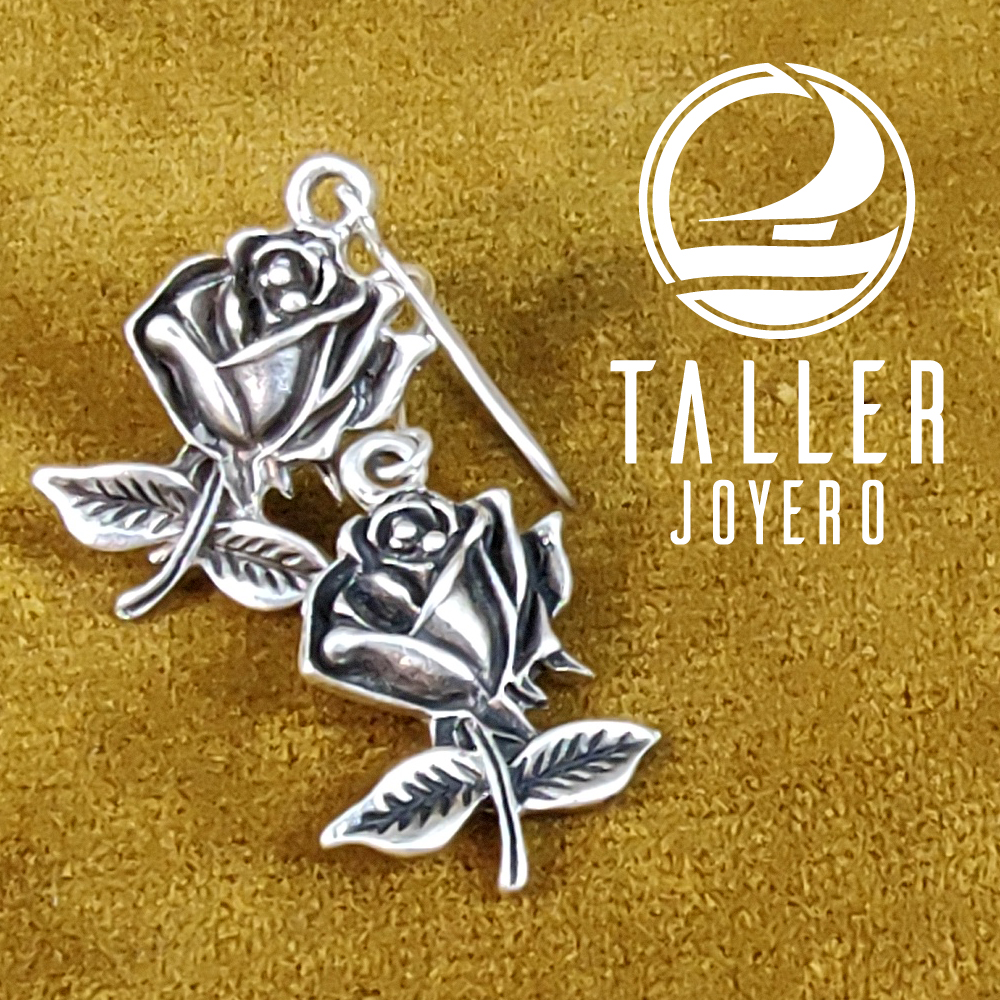 Aros Plata Flor 02 -004 tallerjoyero.cl