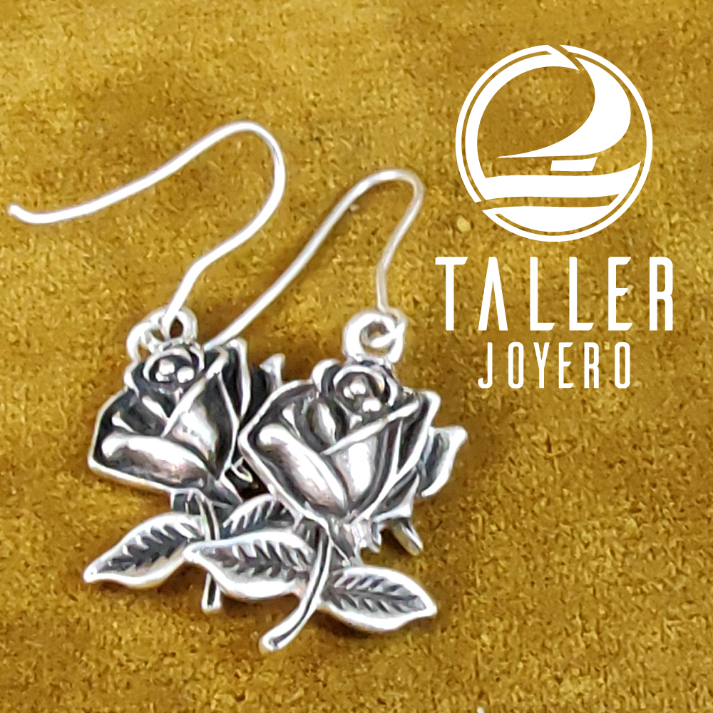 Aros Plata Flor 02 -005 tallerjoyero.cl