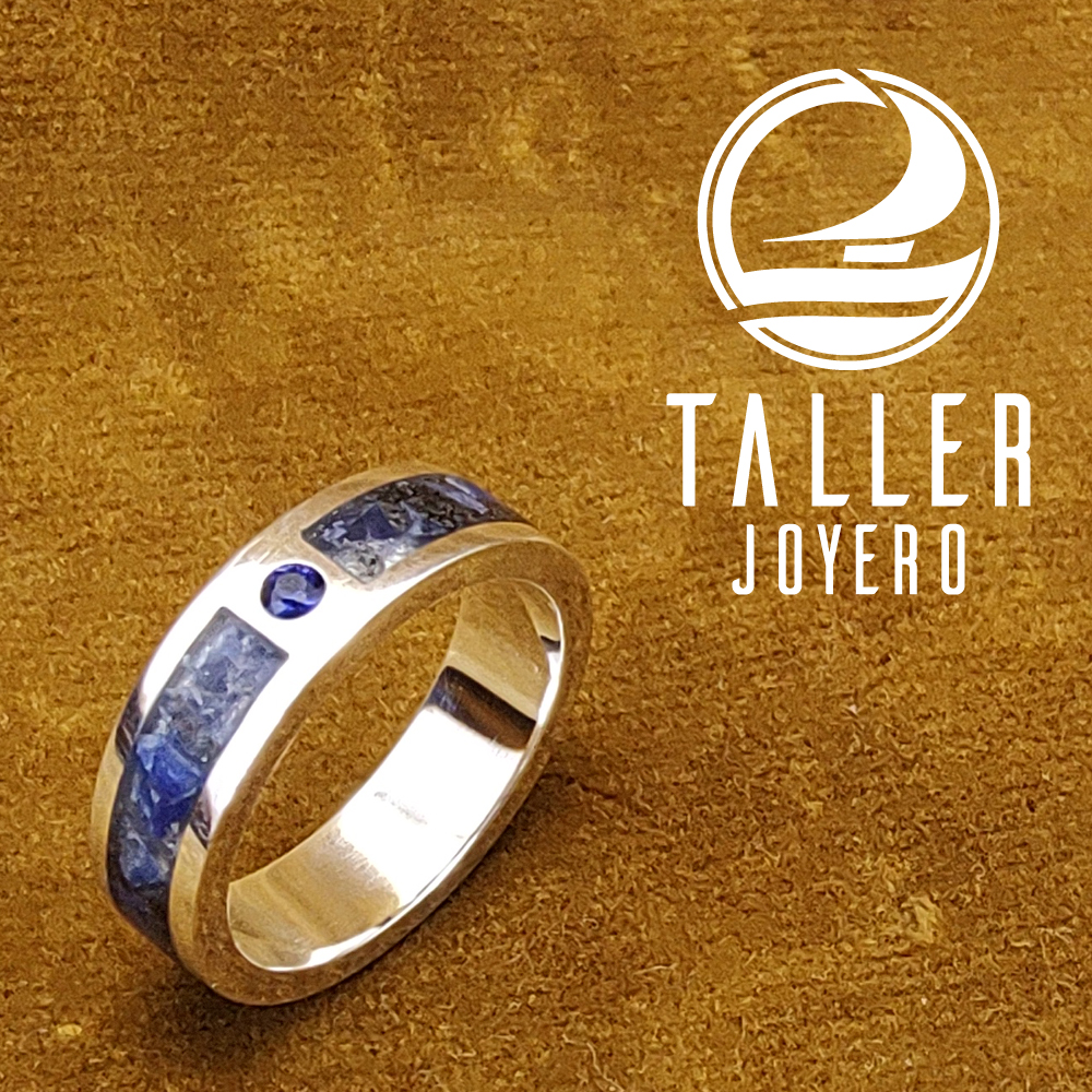 Anillo Lapislazuli Engaste 02 -003 tallerjoyero.cl