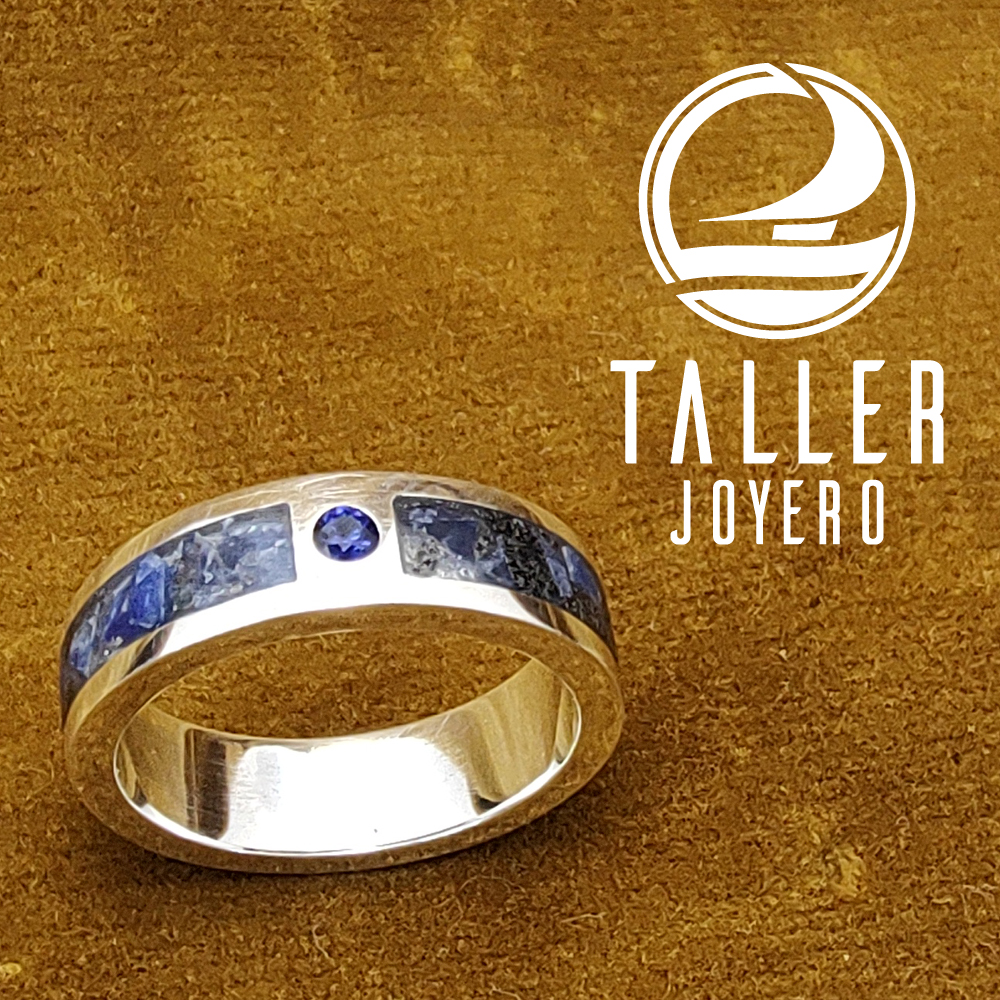 Anillo Lapislazuli Engaste 02 -004 tallerjoyero.cl