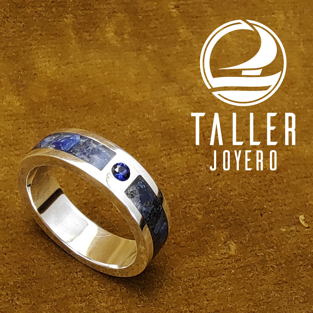 Anillo Lapislazuli Engaste 02 -005 tallerjoyero.cl