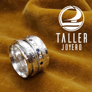 Anillo Plata Con Piedras 01 -002 tallerjoyero.cl