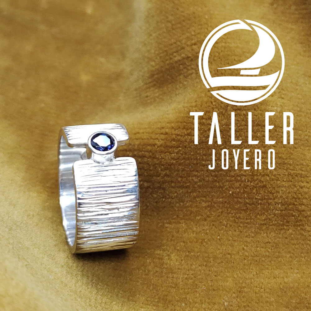 Anillo Plata Engaste 01 -005 tallerjoyero.cl