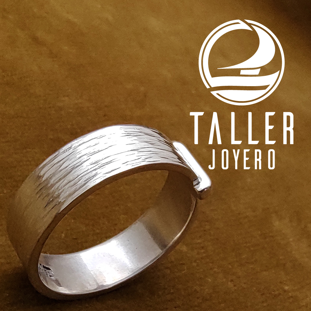 Anillo Hombre Textura 01 -002 tallerjoyero.cl
