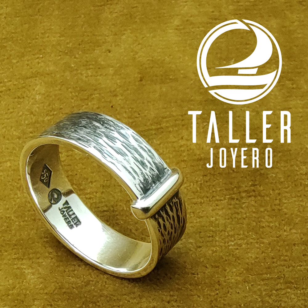 Anillo Hombre Textura 02 -001 tallerjoyero.cl