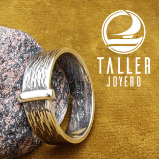 Anillo Hombre Textura 02 -003 tallerjoyero.cl