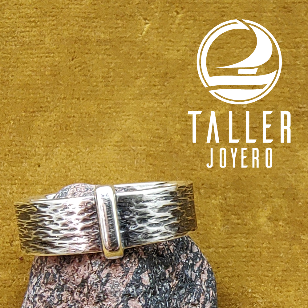Anillo Hombre Textura 02 -005 tallerjoyero.cl