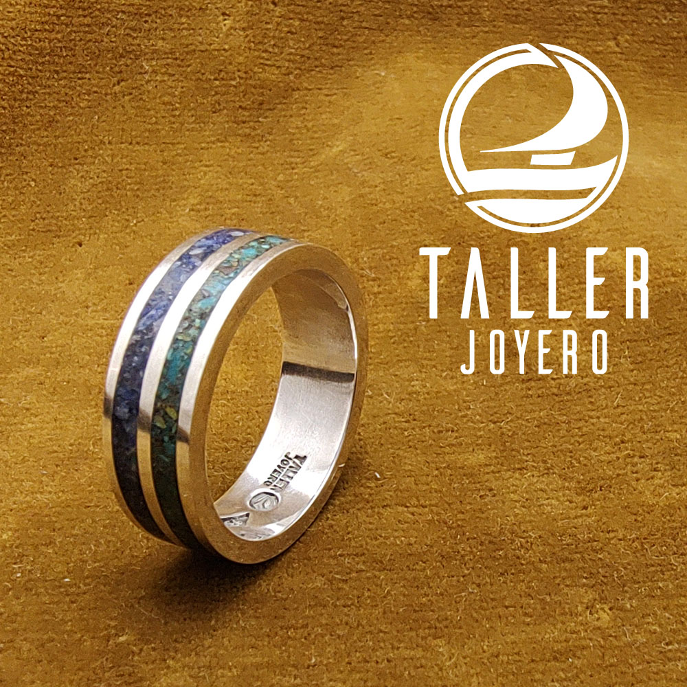 Anillo Doble Piedras 01 -001 tallerjoyero.cl