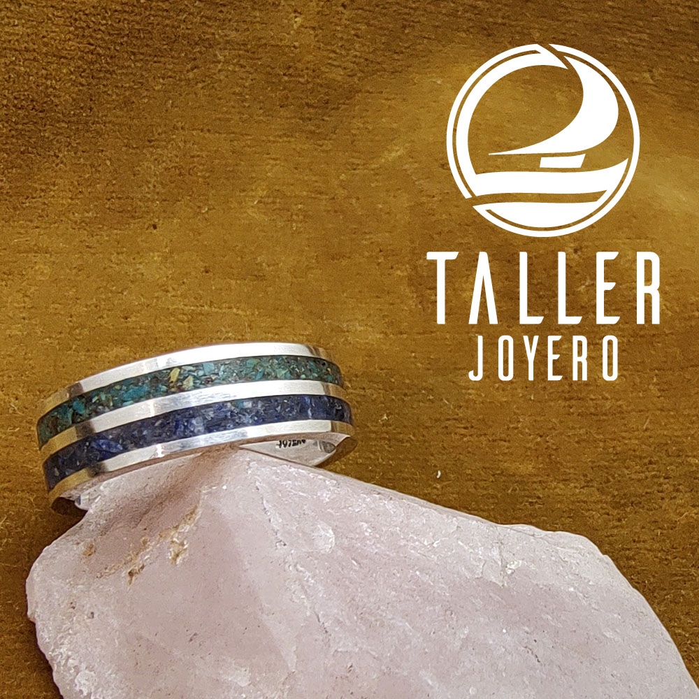 Anillo Doble Piedras 01 -003 tallerjoyero.cl