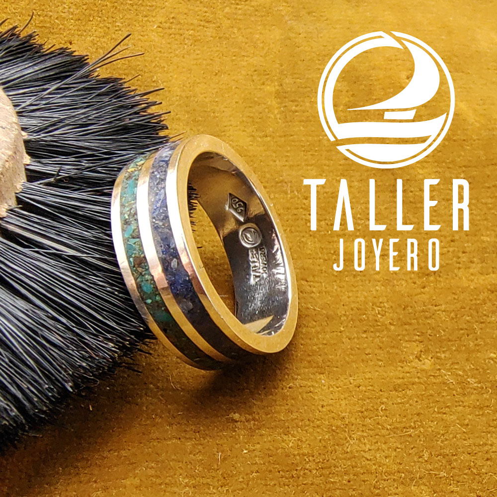Anillo Doble Piedras 01 -004 tallerjoyero.cl