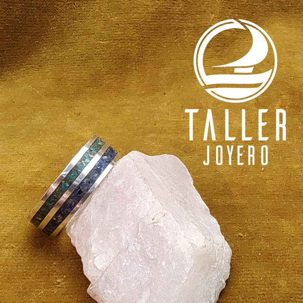Anillo Doble Piedras 01 -005 tallerjoyero.cl