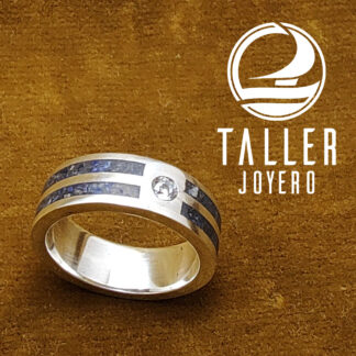 Anillo Lapislazuli Doble 01 -003 tallerjoyero.cl