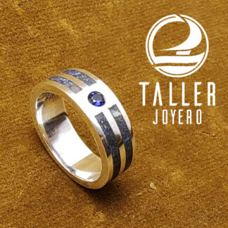 Anillo Lapislazuli Doble 02 -001 tallerjoyero.cl