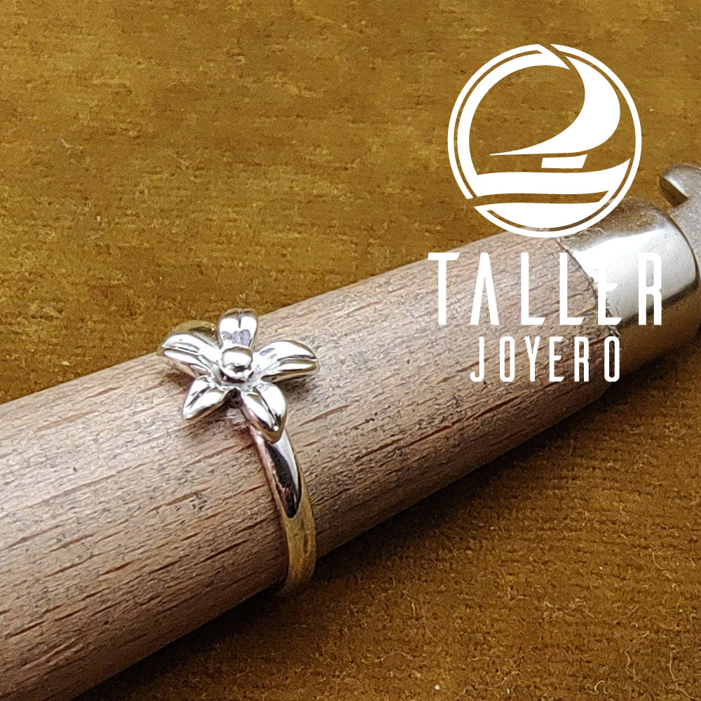 Anillo Plata Flor 01 -001 tallerjoyero.cl