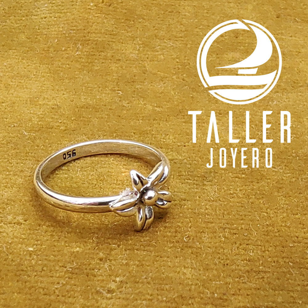 Anillo Plata Flor 01 -002 tallerjoyero.cl