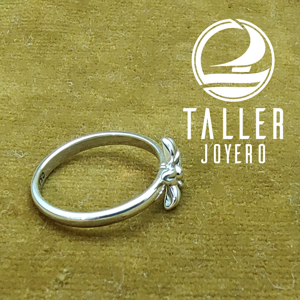 Anillo Plata Flor 01 -003 tallerjoyero.cl