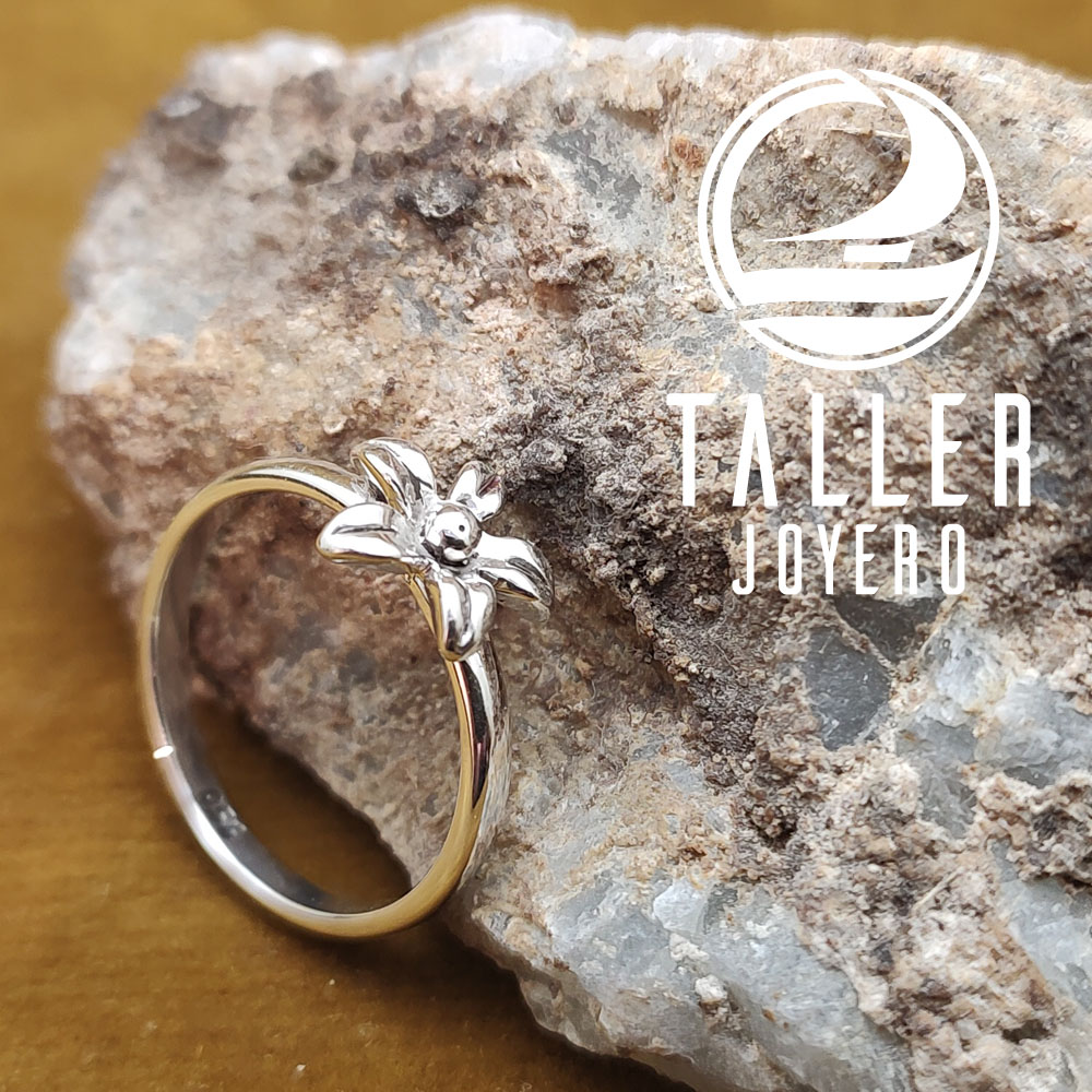 Anillo Plata Flor 01 -005 tallerjoyero.cl