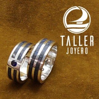 Argollas Plata Lapislazuli 04 -003 tallerjoyero.cl