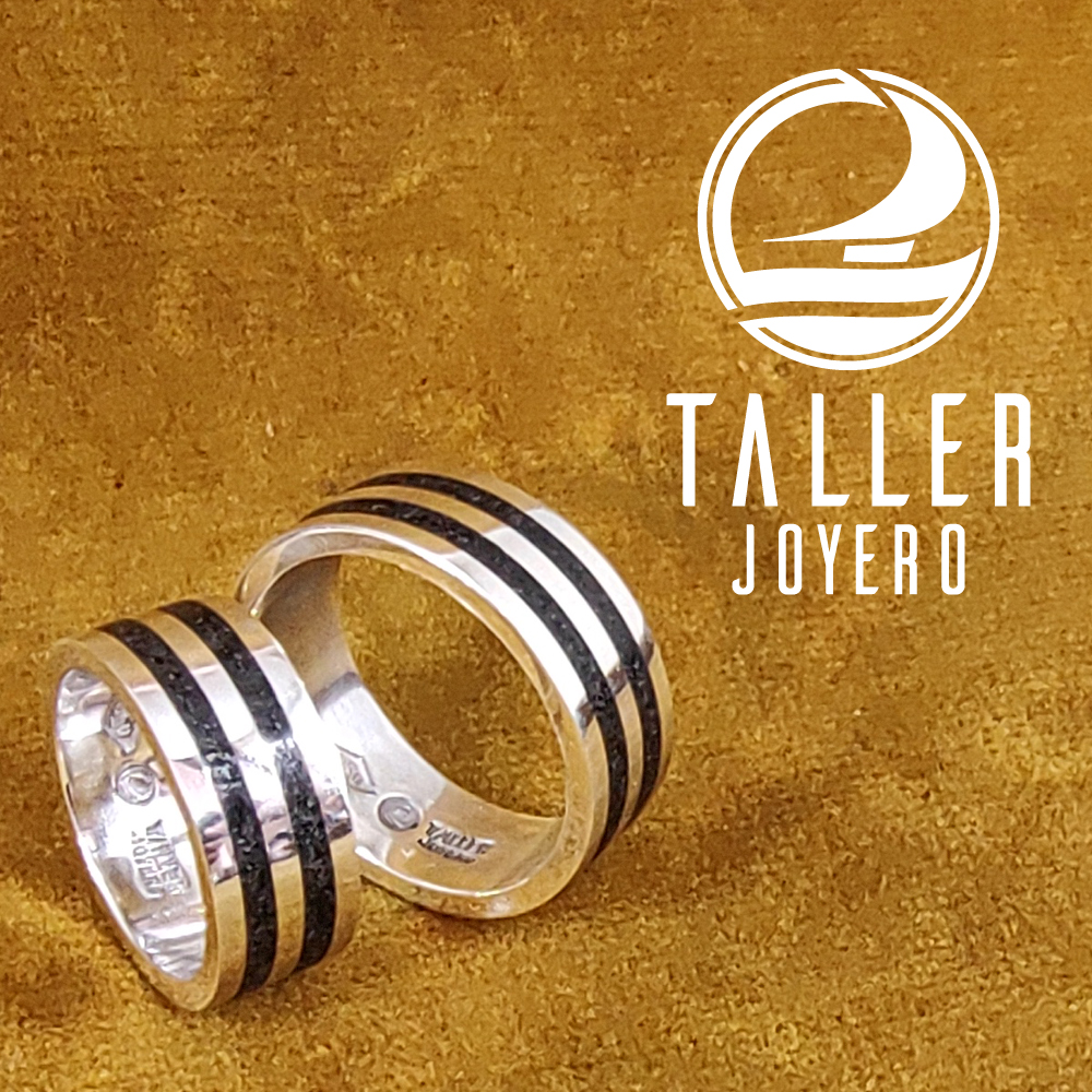 Argollas Plata Onix 02 -001 tallerjoyero.cl