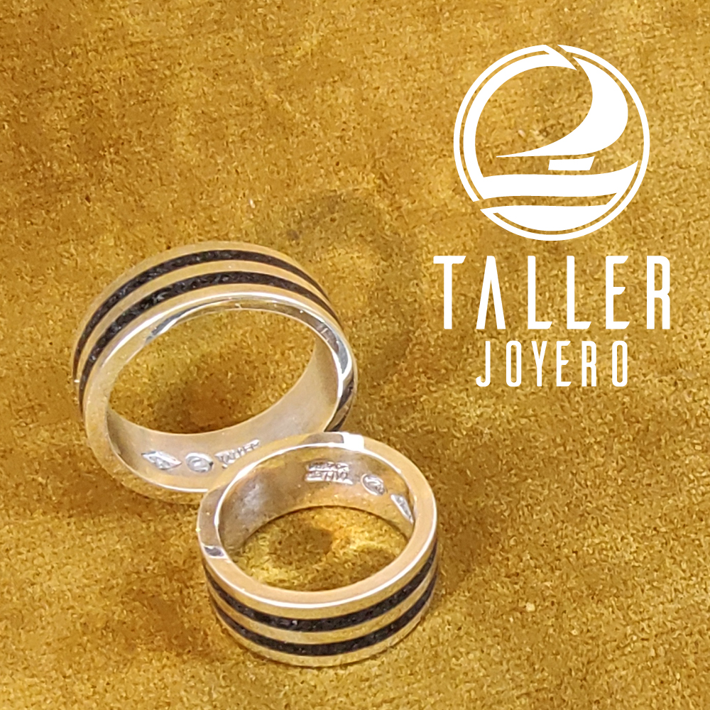 Argollas Plata Onix 02 -002 tallerjoyero.cl